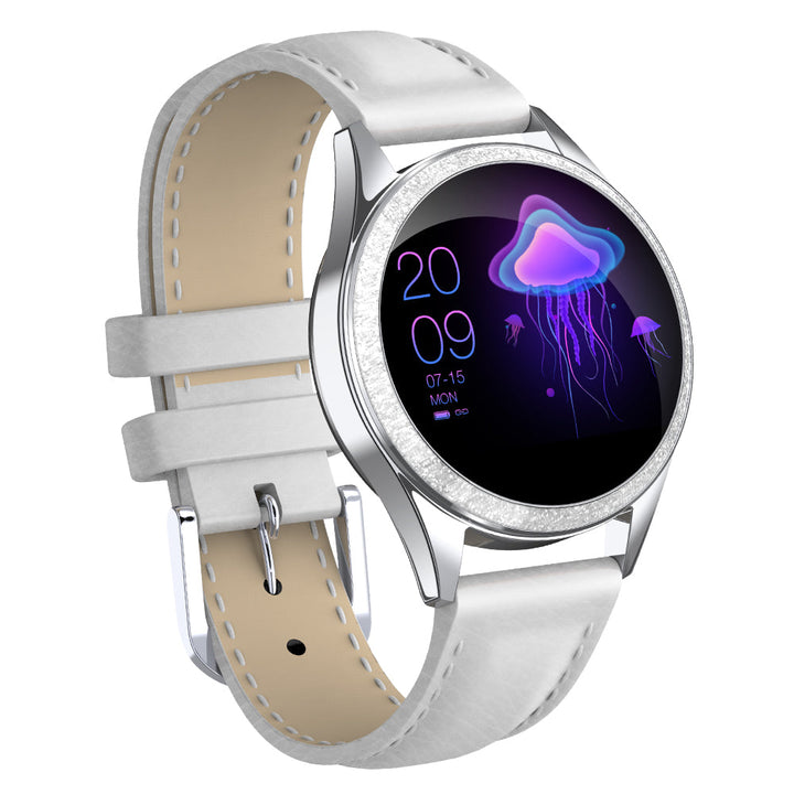 Modische Damen-Smartwatch aus Edelstahl, Roségold, für den aktiven Lebensstil und smarte Konnektivität.