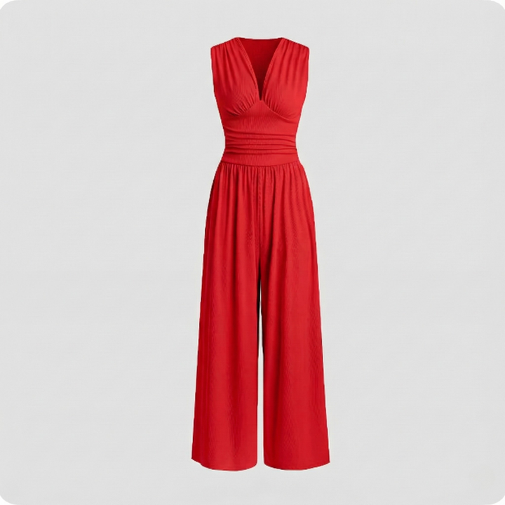 Eleganter ärmelloser Damen Jumpsuit in Schwarz für Sommer & Freizeit. Vielseitiger Einteiler, figurfreundlich geschnitten.