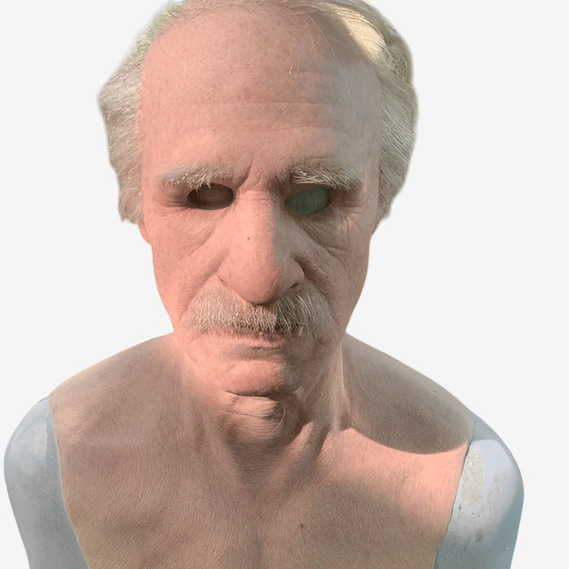 Realistische Gruselmaske aus Latex. Beweglicher Mund, ideal für erwachsene Halloween & Cosplay Kostüme.