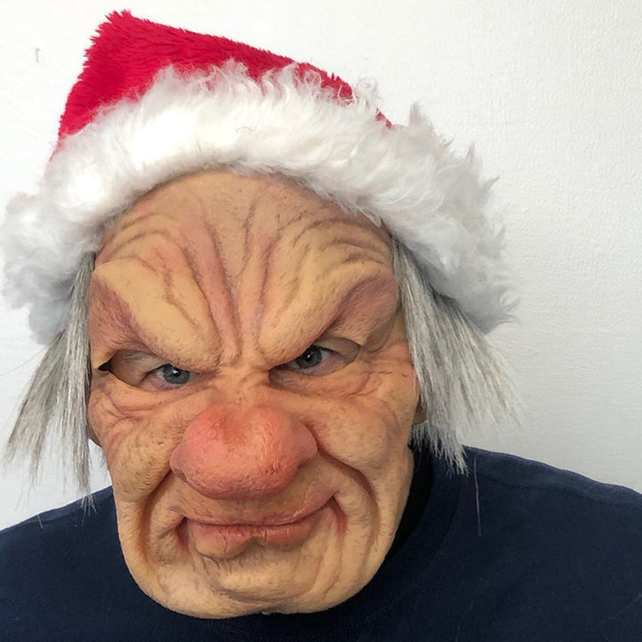 Realistische Weihnachtsmann-Maske, Latex, unisex, für Cosplay, Halloween und festliche Partys.