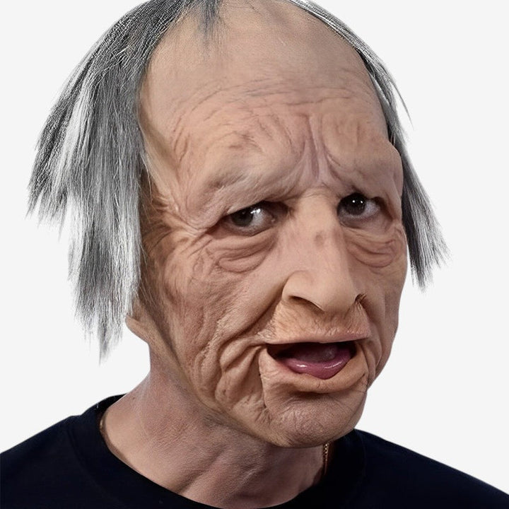 Halloween-taugliche Latexmaske mit beweglichem Mund. Erwachsenen-Vollgesichts-Charaktermaske für realistische Effekte.
