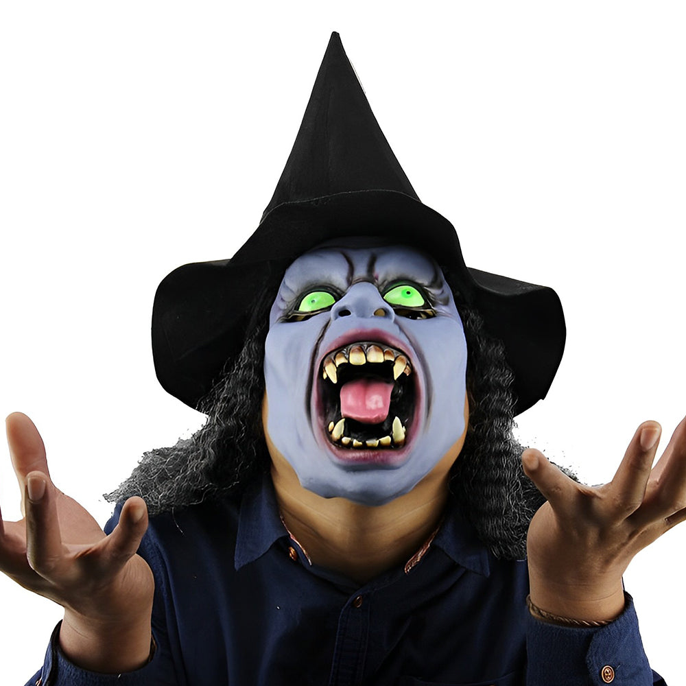 Realistische Hexenmaske aus Latex, unisex, perfekt für Halloween und Rollenspiele.