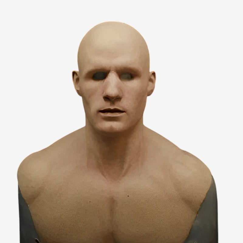 Erwachsenen Halloween Maske aus Latex. Realistische Charaktermaske mit beweglichem Mund für eindrucksvolle Kostüme.