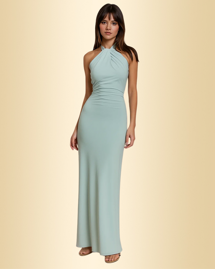 Elegantes, figurbetontes Damen Maxikleid mit Neckholder für besondere Anlässe, festlich & lang.