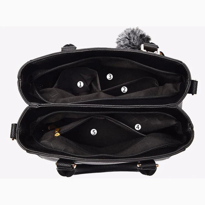 Modische rote Damen Leder Umhängetasche mit detailreicher Stickerei; perfekt als Frauentasche.