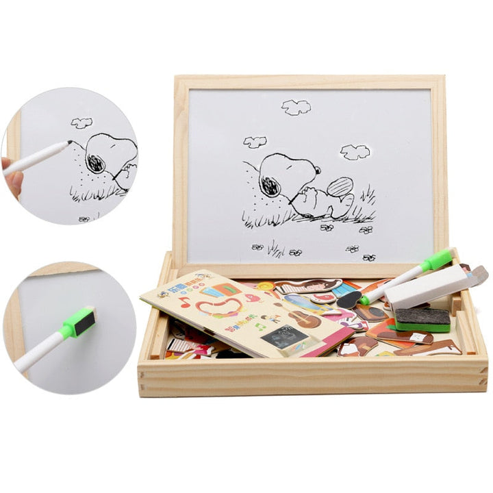 Lernspielzeug: Magnettafel für Kinder zum Üben von Buchstaben, Zahlen & freien Zeichnen mit Magneten.