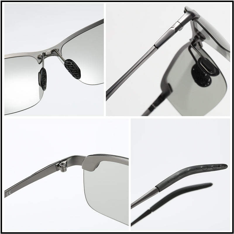 Selbsttönende polarisierte Sonnenbrille mit UV400 Schutz für Outdoor-Aktivitäten, unisex Design, Blendschutz für Komfort.