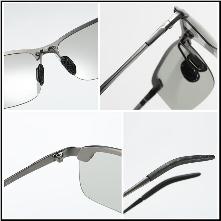 Selbsttönende polarisierte Sonnenbrille mit UV400 Schutz für Outdoor-Aktivitäten, unisex Design, Blendschutz für Komfort.