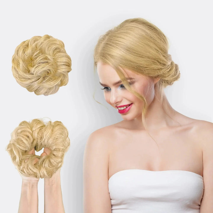 Damen Haarschmuck: Scrunchie mit Dutt-Effekt, Kunsthaar, für Volumen.