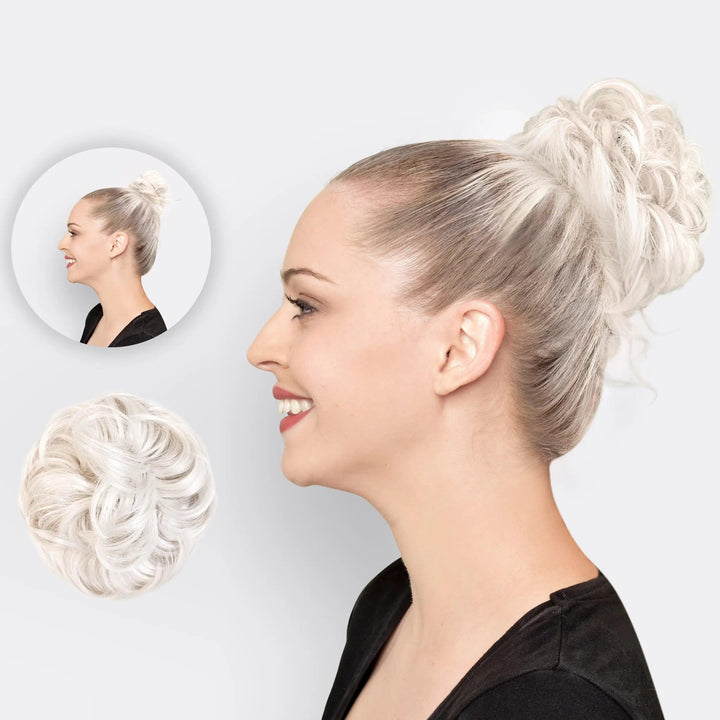 Haarstyling Accessoire: Scrunchie mit voluminösem Dutt-Effekt, braun.