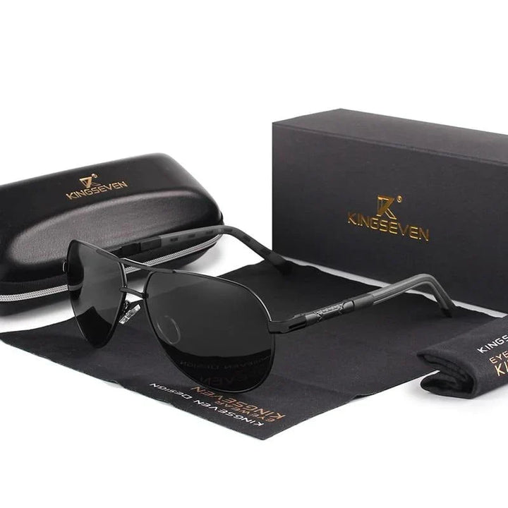 Herren-Sonnenbrille Lennart Vintage Aviator mit UV400-Schutz, polarisiert & entspiegelt. Stylisches Accessoire für Sommer.