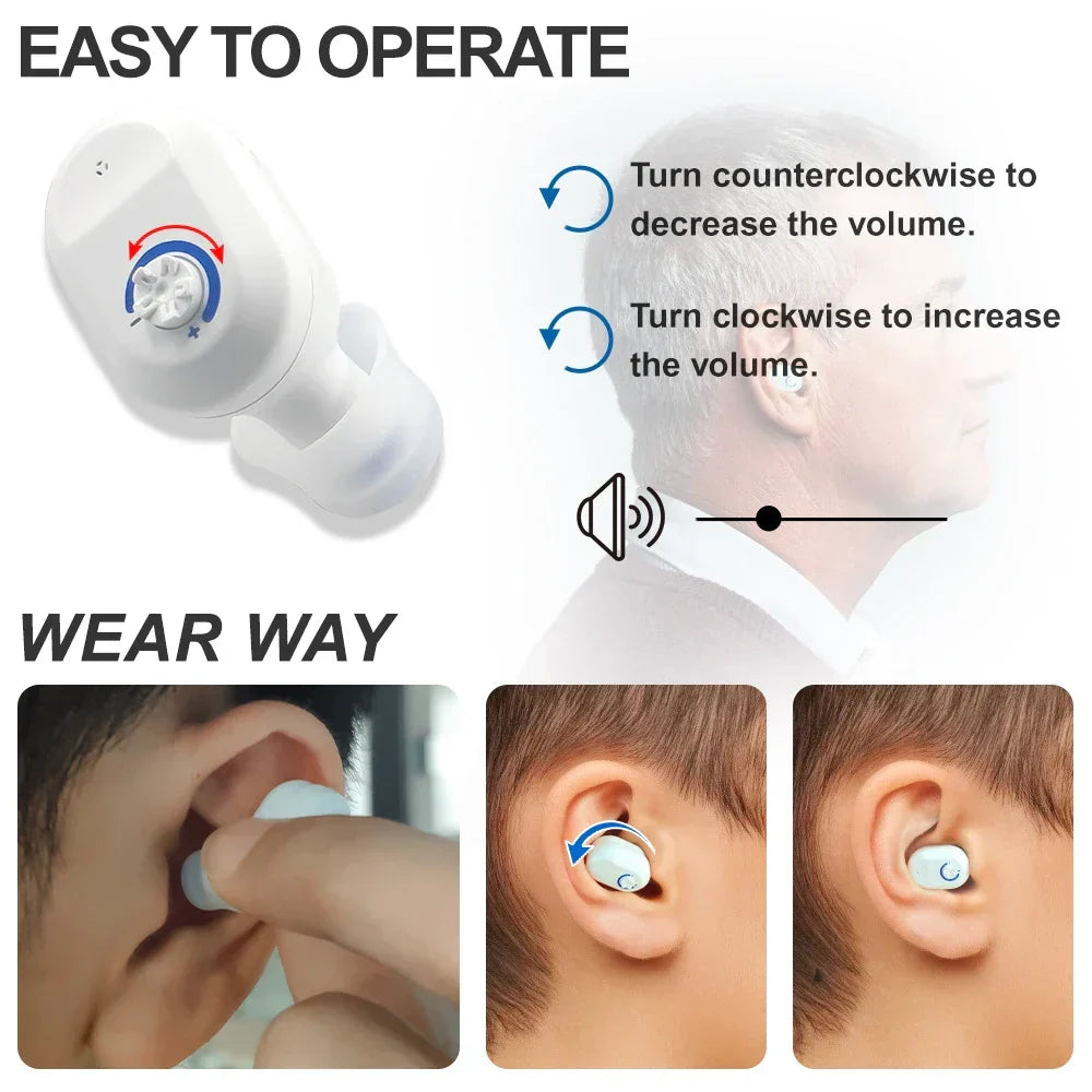 Modernes Mini In-Ear Gadget: Diskret, wiederaufladbar und mit präziser Geräuschreduzierung.