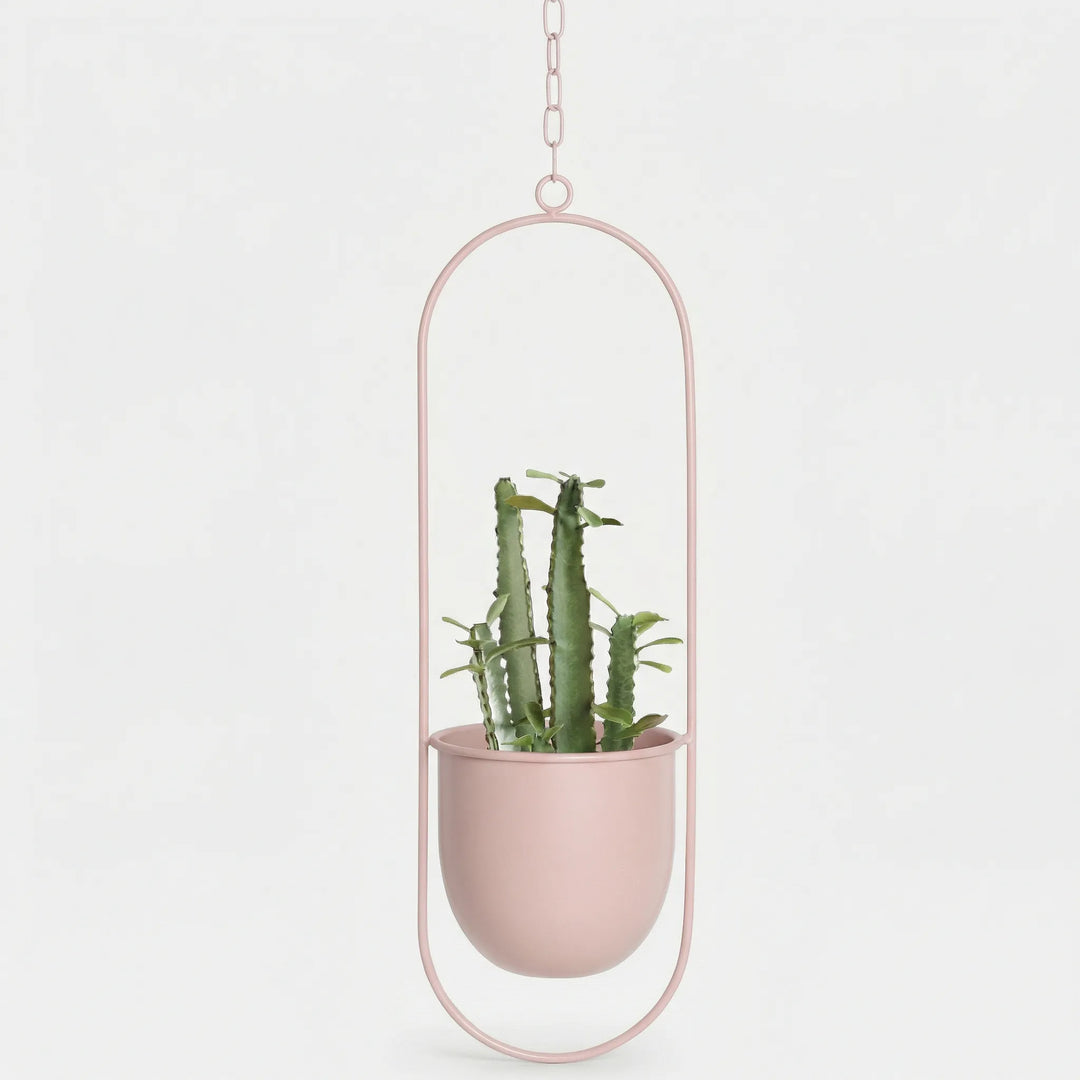 Moderner Deckenhänger für Pflanzen, stilvolle Inneneinrichtung. Geometrischer Blumentopf für Urban Jungle.