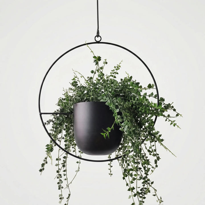 Stilvolle Blumendekoration: Geometrischer Blumentopfhänger für moderne Wohnräume & Interieur.