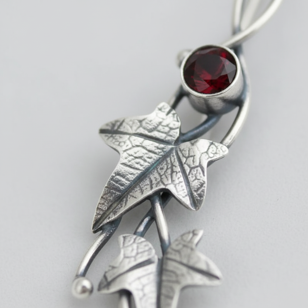 Detailansicht der Hängenden Ohrringe LeafShimmer. Feiner Silberschmuck in Blattform, elegant und modern.