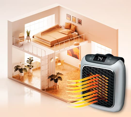 Elektrische HeatPulse Schnellheizung sorgt für angenehme Wärme und Komfort, ideal für jeden Raum im Winter.
