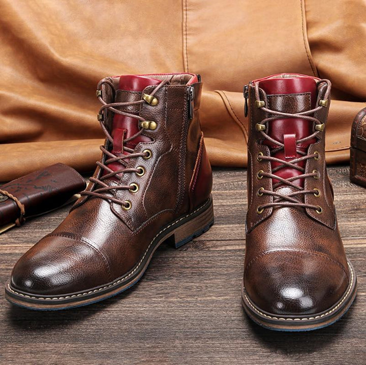 Braune Elias Herren Schnürstiefeletten: lässige & bequeme Freizeitstiefel für urbanen Komfort im Alltag.