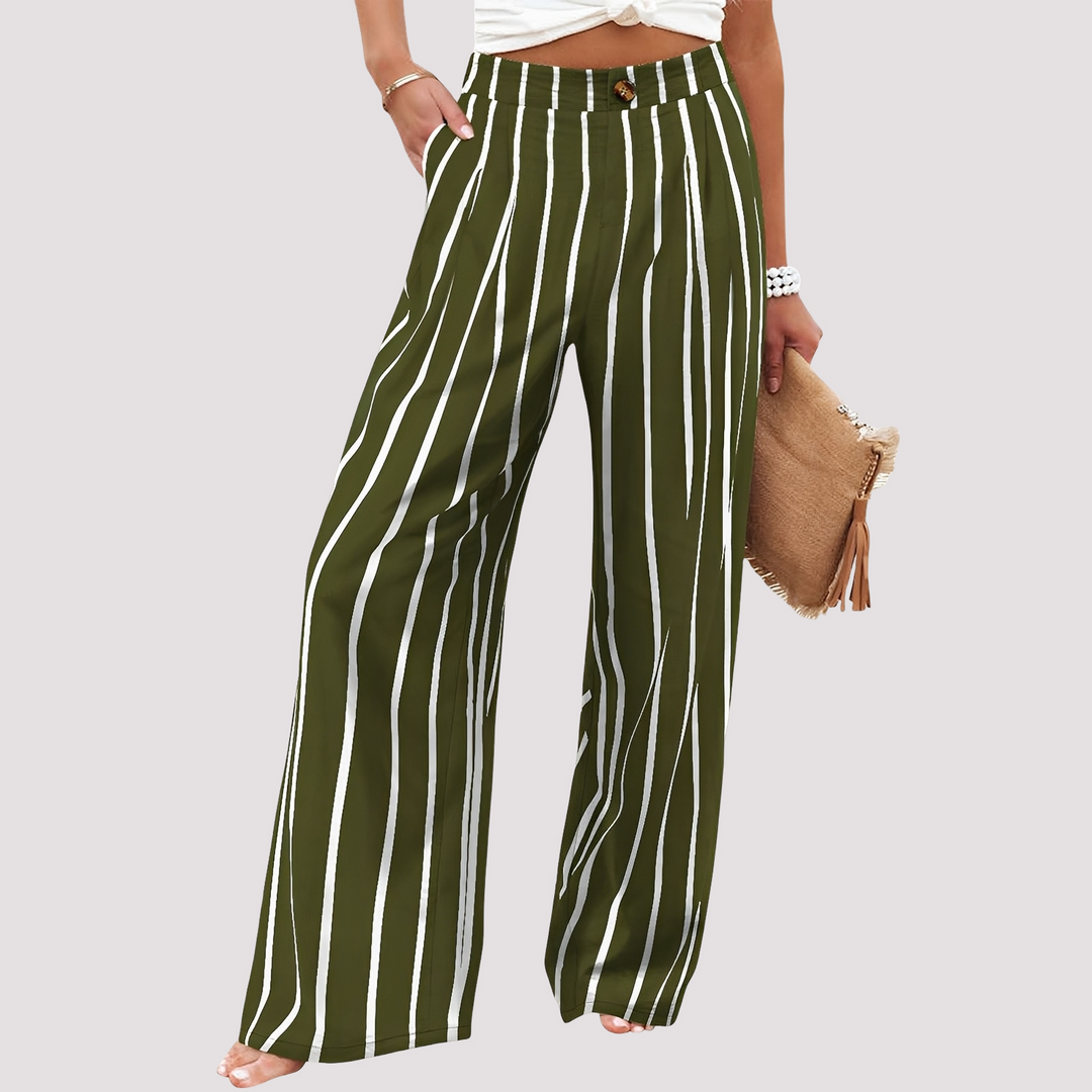 Elegante Damenhose, weites Bein, High Waist. Moderner Relaxed Fit für Sommer, Business oder Freizeit.
