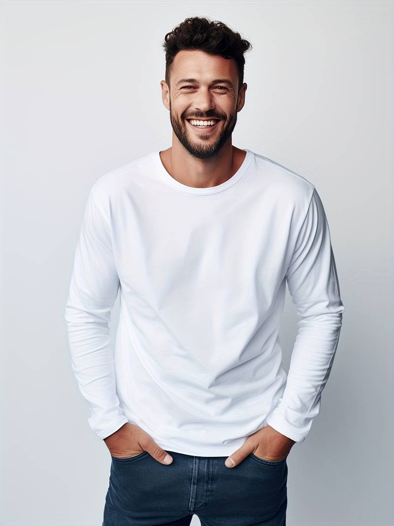 Herren Langarmshirt Pelario, komfortables Basic Oberteil für vielseitige Freizeitmode. Ganzjahresmode für Männer.