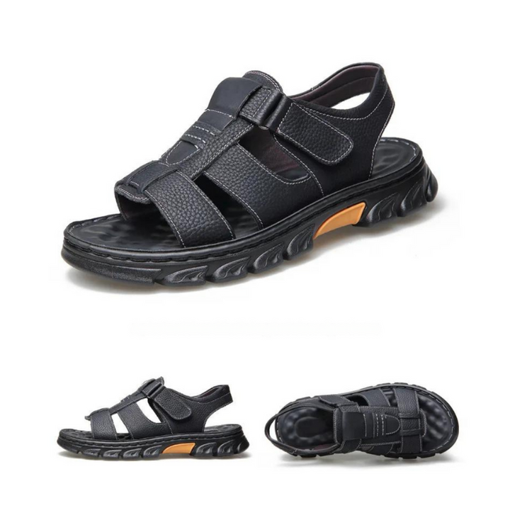 Stilvolle Herren Komfortsandalen Thijs aus Leder mit orthopädischem Design für maximalen Tragekomfort.