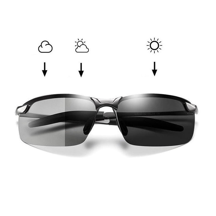 Dynamische polarisierte Sportbrille für Herren & Damen, photochrom, mit UV400 Schutz gegen Blendung beim Autofahren.