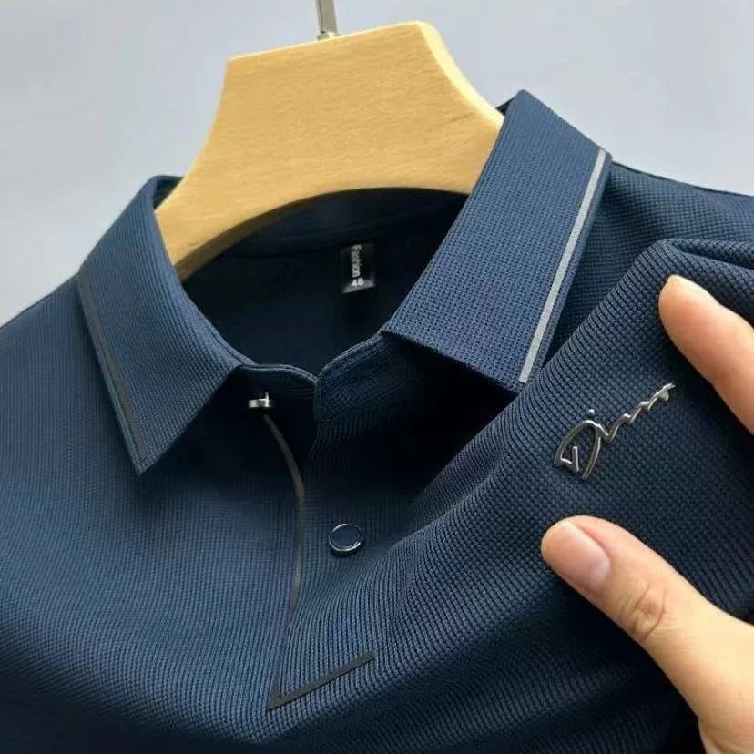 Elegantes Herren Poloshirt mit Heißen Diamanten, perfekt für luxuriöse Freizeit-Looks.