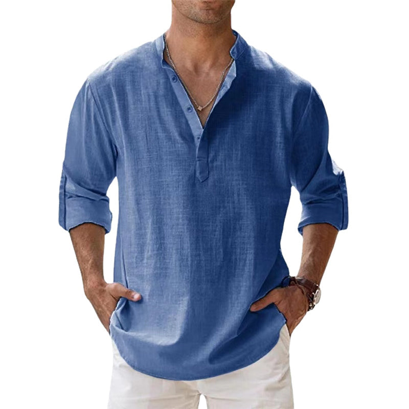 Atmungsaktives Herren Langarm Hemd für höchsten Komfort; ideal für den Sommer, Strand und vielseitige Freizeitmode.