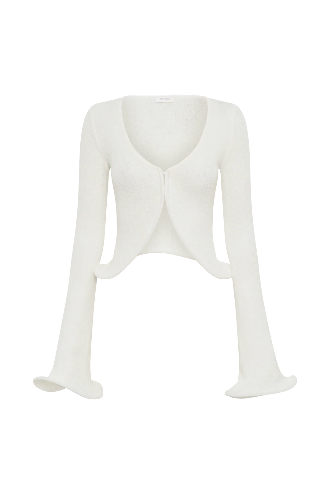 Damen Rock Set mit Strickoberteil, Rundhalsausschnitt & Reißverschluss. Eleganter Look in Elfenbein.