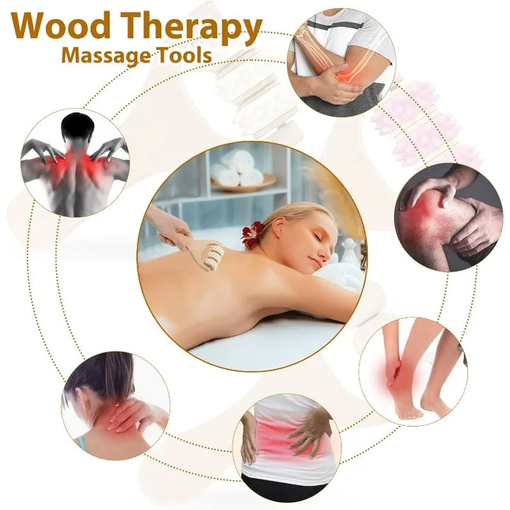 Holz-Massageroller für revitalisierende Fußmassage, löst Verspannungen und fördert die Durchblutung.