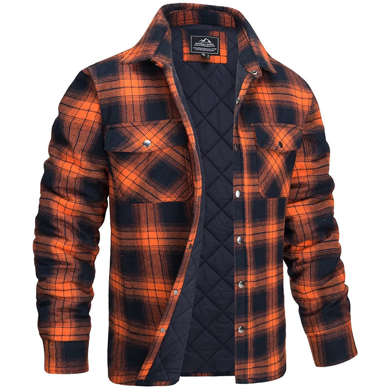 Herren Winterjacke im Holzfäller-Design, kariert & warm gefüttert. Ideal als robuste Outdoor- & Freizeitjacke.