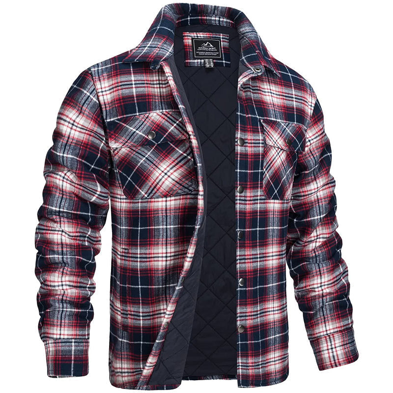 Herren Herbst-Winterjacke: Warme, gefütterte Karo Jacke im Holzfäller-Stil. Lässige & funktionale Outdoorjacke.
