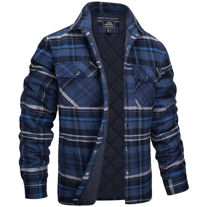 Warme Herren Holzfäller Jacke, gefüttert, rot-schwarz kariert. Ideal für kalte Herbst- & Wintertage.