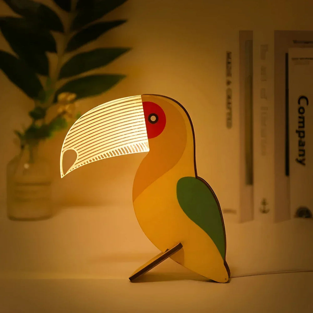 WildGlow Walfisch Nachtlicht für Kinder, süße Holzlampe & Tischlampe für gemütliche Kinderzimmer Atmosphäre.