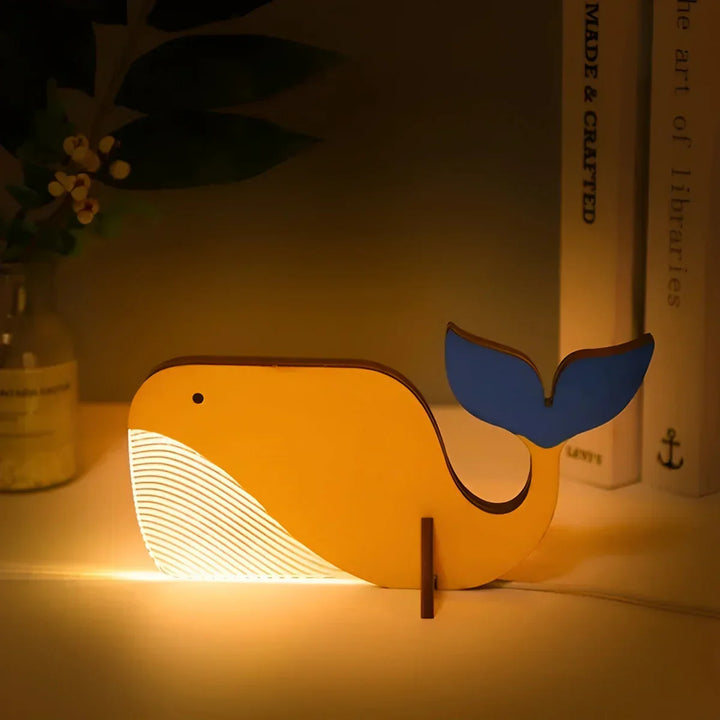 WildGlow Tukan Tierlampe aus Naturholz, charmantes Nachtlicht & stimmungsvolle Tischlampe für Kinder.