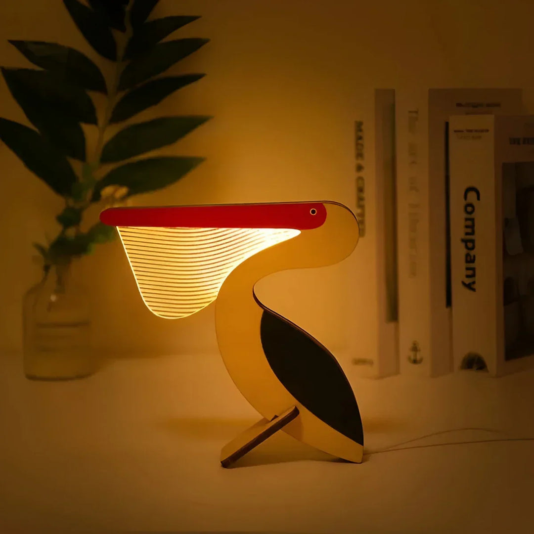 WildGlow Kinderlampe aus Holz, ideales Kindergeschenk & Nachtlicht. Tier-Tischlampe für sanftes Licht.