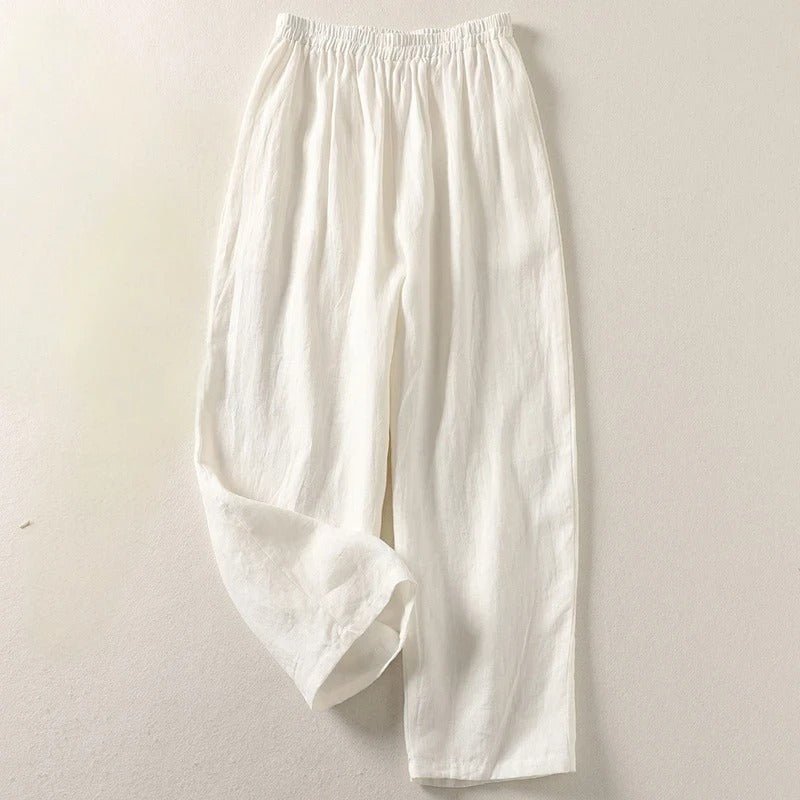 Angenehme Damen Hose mit Elastikbund und weitem Relaxed Fit Bein. Moderne Damenhose für entspannten Komfort.