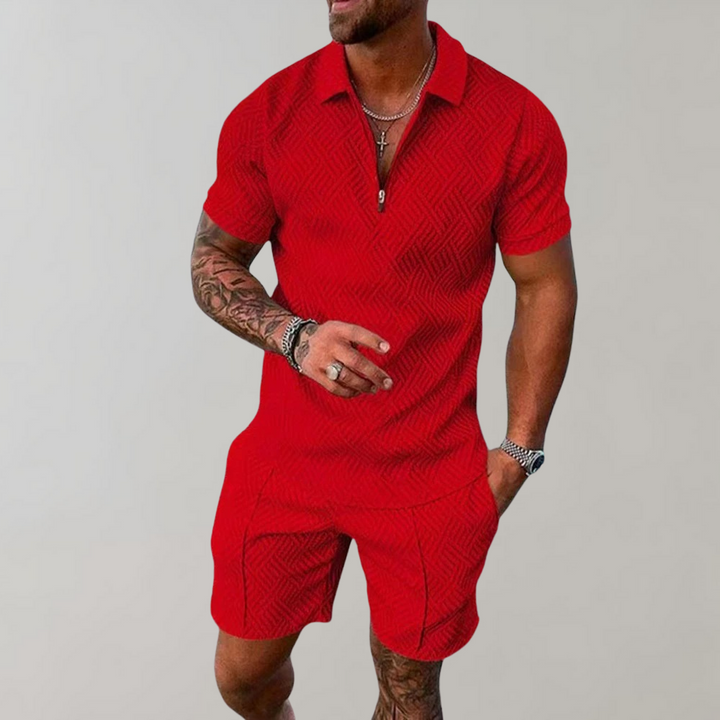 Herren Polo & Shorts Set: Komplettes, bequemes Sommer Outfit für stilvolle Freizeitlooks.