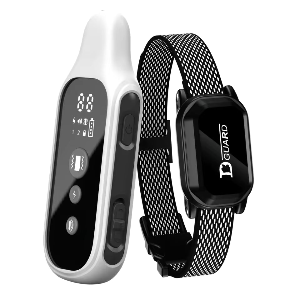 Ergonomische Fernbedienung für Hundehalsband; einfache Steuerung von Signal- und Vibrationsfunktionen.