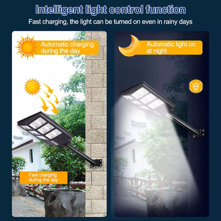 Moderne Solvion 600 Solar-LED-Leuchte als wetterfeste Wandleuchte für den Außenbereich.