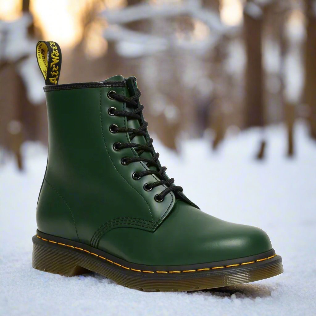Trendige Unisex Combat-Boots Leo. Robuste Schnürstiefel für Herren & Damen. Lässige Alltagsstiefel mit Profilsohle.