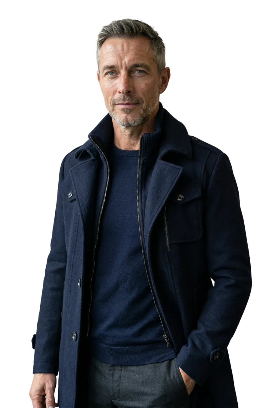 Warme schwarze Herren Winterjacke, wetterfest & ideal für Alltag & Reise.