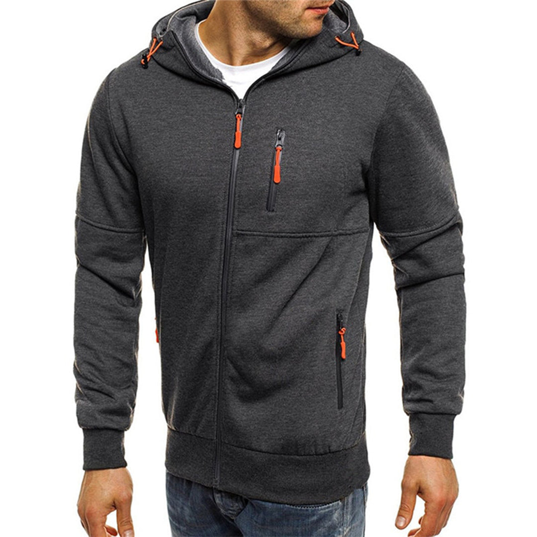 Herren Hoodie mit durchgehendem Reißverschluss & Kapuze, komfortabler Männer Pullover für jeden Tag.