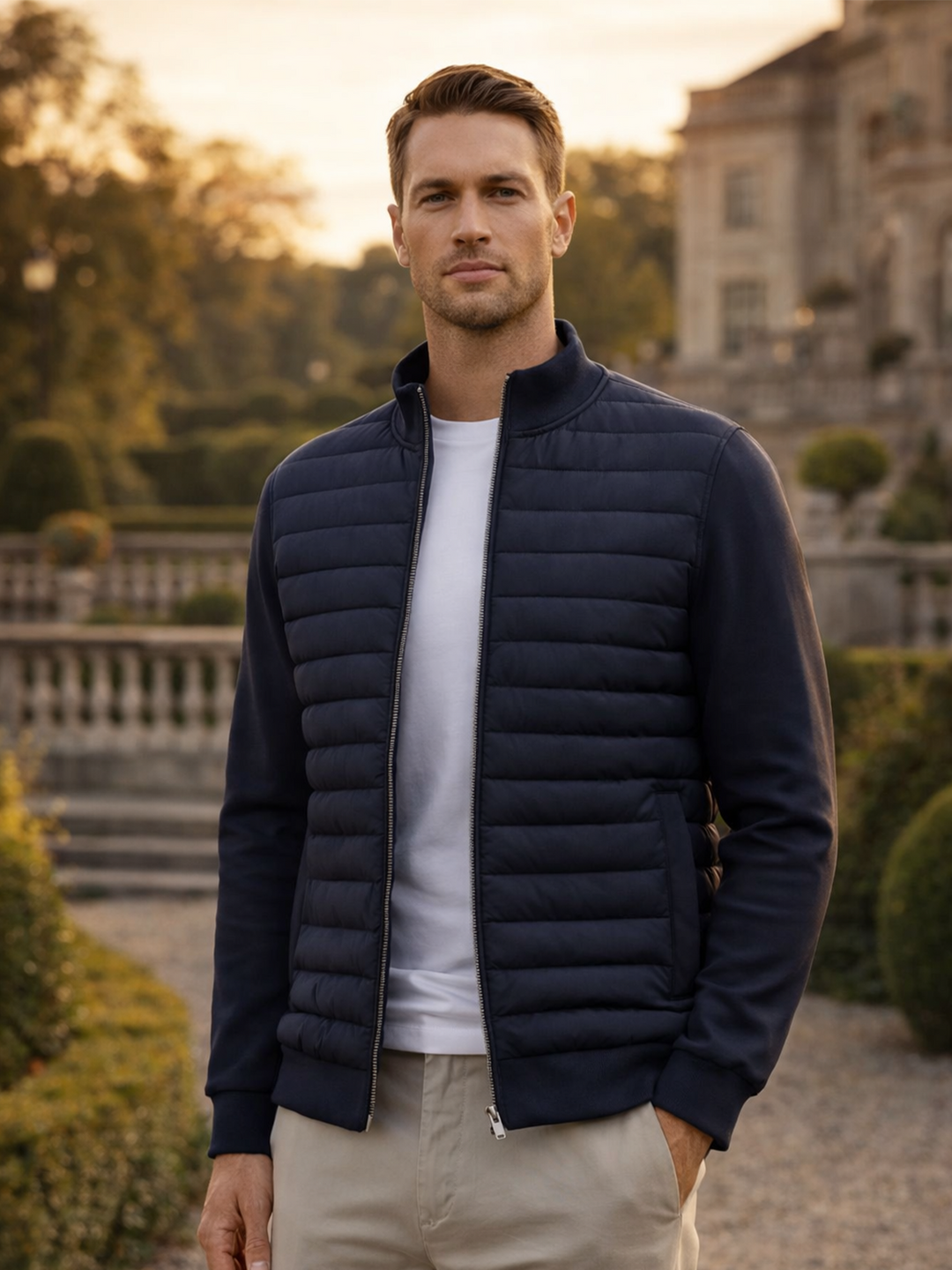 Stilvolle Herren Übergangsjacke, leicht & vielseitig, perfekt für Business Casual oder Outdoor-Aktivitäten.