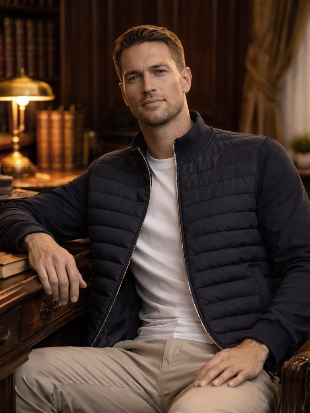 Stilvolle Herren Steppjacke, perfekt als Übergangsjacke für Herbst und Frühling. Business casual oder outdoor.