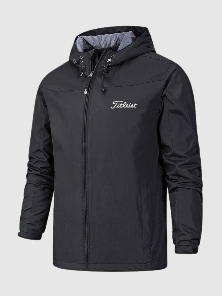 Funktionale Herren Outdoor-Jacke mit Kapuze, winddicht und wasserdicht für Sport & Freizeit.