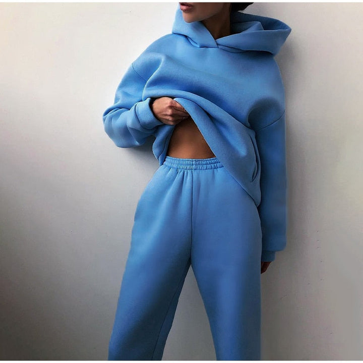 Stylischer Damen Loungewear Freizeitanzug Set, perfekt für zu Hause und entspannte Tage.