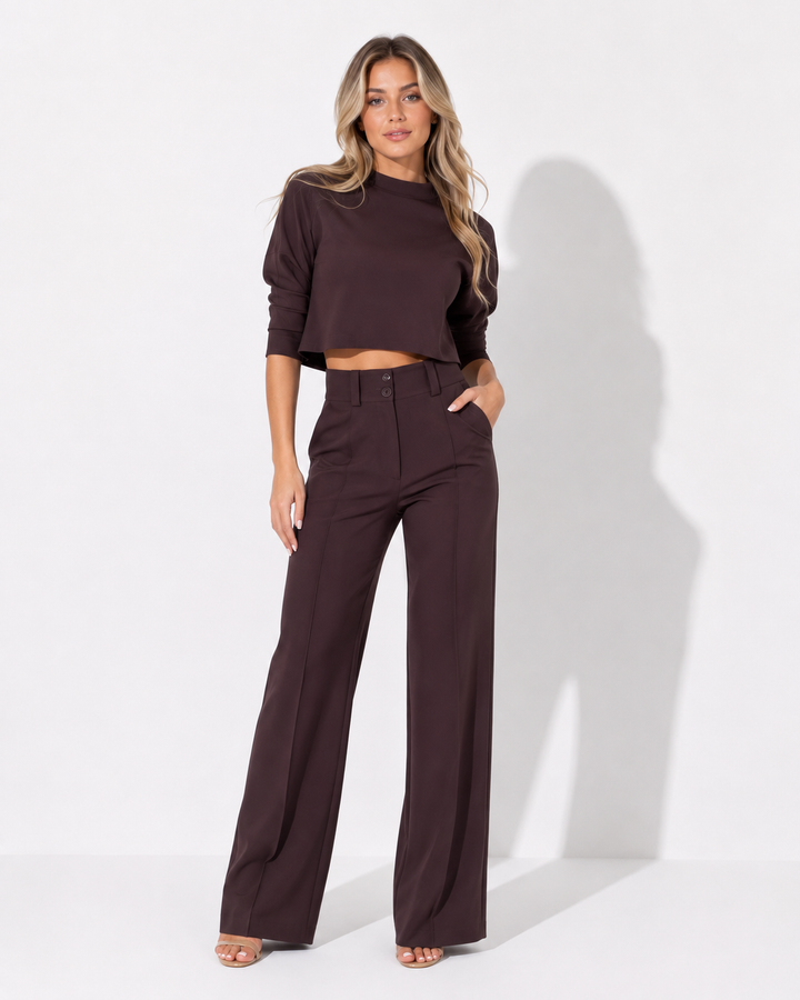 Damen Set: eleganter Zweiteiler in Slim Fit. Komfortabel & schick für den Alltag oder das Büro. Polyester.