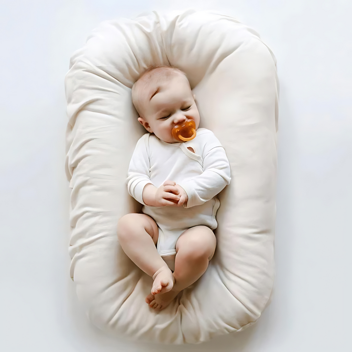 Baby-Liege als sicherer Schlafplatz für Neugeborene im Beistellbett oder auf Reisen.