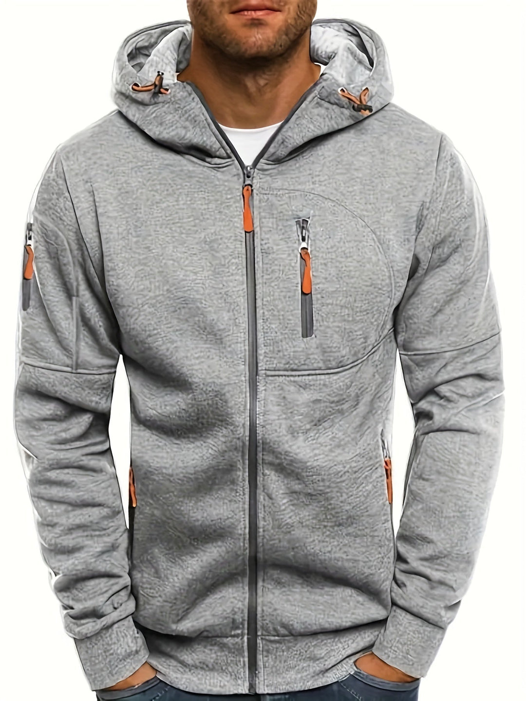 Herren Zip-Hoodie, sportlicher Kapuzenpullover für Männer, bequem & modern für Freizeit und Sport.
