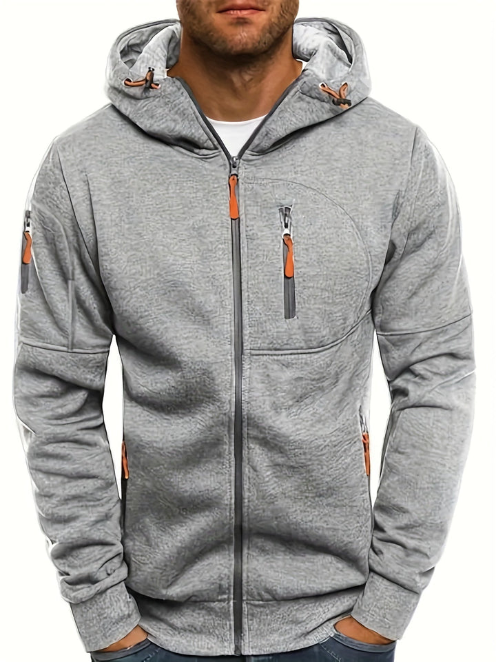 Herren Zip-Hoodie, sportlicher Kapuzenpullover für Männer, bequem & modern für Freizeit und Sport.
